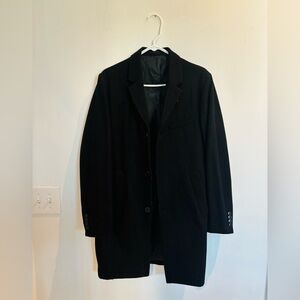 H&M Men's Black Overcoat